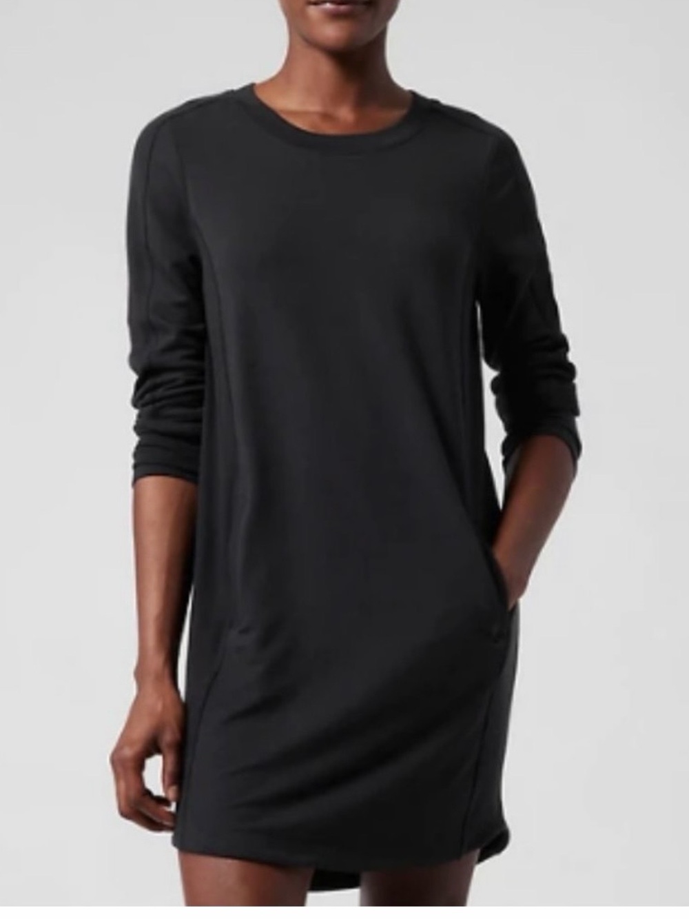 NWT Athleta Balance Black Long-Sleeve Dress SZ S (4-6)